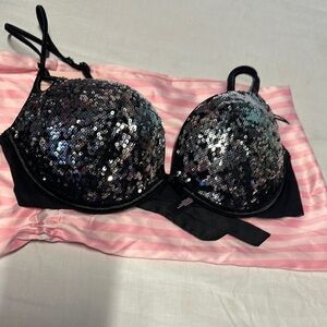 Victoria's Secret Black Glamorous Sequin Bra